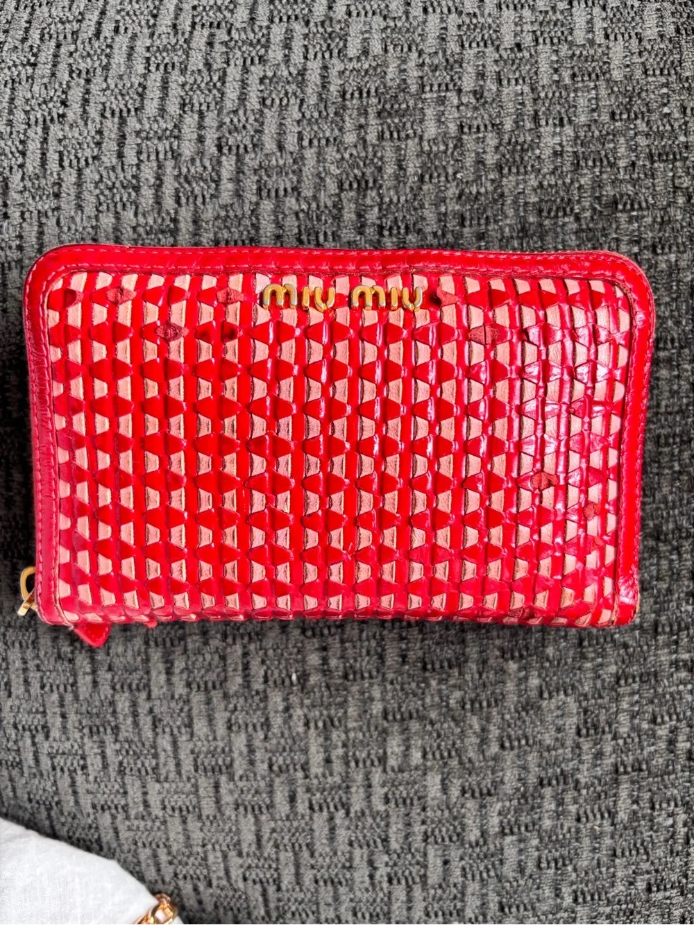 Miu Miu miu zip woven